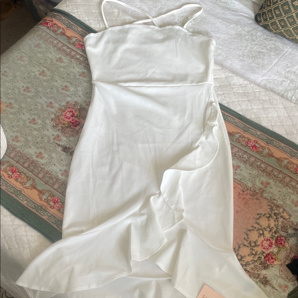 Shein Bae|Feminine Ruffle White Dress|Large|NWT